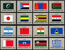 UN - New York . 1987 Flags (494-518) . Mint Never Hinged