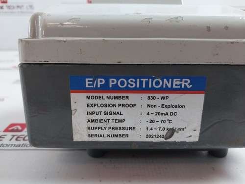 FORBES MARSHALL 830-WP Electro-Pneumatic Positioner 4-20MADC 0-80 PSI 0-6 BAR - Picture 5 of 6