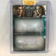 GRIMM SEASON 2 Breygent UNSIGNED NO STICKER DUAL AUTOGRAPH CARD #DDB1