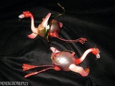 BLOWN GLASS PINK FLAMINGO ORNAMENT TROPICAL BIRD SWIMMING FLOATIE FISH NWOT