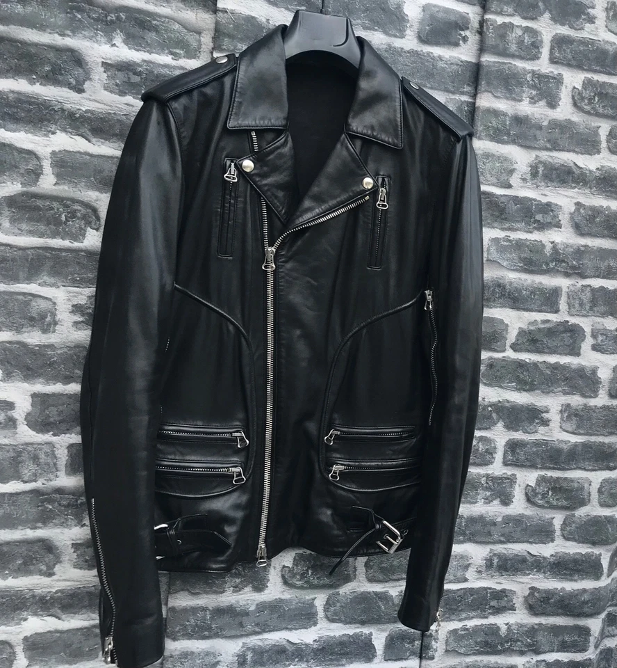 Iconic & Gorgeous Balmain AW10 Leather Lambskin Biker Jacket - Image 3 of 4