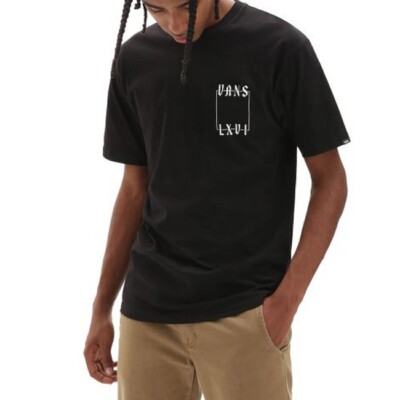 Vans Mens T-Shirt Crescent Black RRP £30 UK