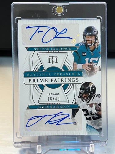 2021 National Treasures Dual Auto Trevor Lawrence & James Robinson RC /49 SP