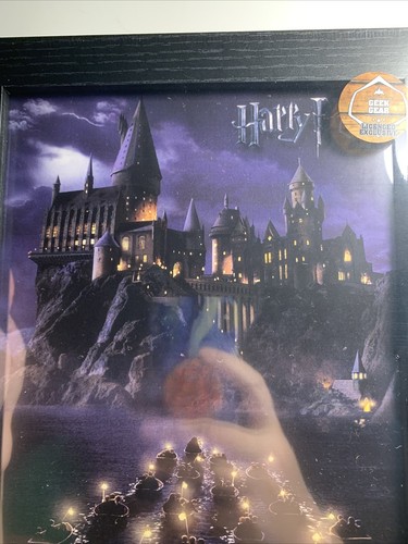 Impresión enmarcada Hogwarts At Night Lago Negro Harry Potter Geek Gear Wizardry 10x8 - Imagen 5 de 8