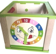 Wooden Baby Learning Activity Cube 4 Activity Sides 12+ Months Toddler Unbranded