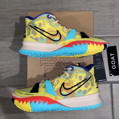 NIKE Kyrie 7 イエロー/ブルー/レッド Nike Kyrie 7 1 World 1 People Yellow Strike CQ9326-700 Mens Sz 7
