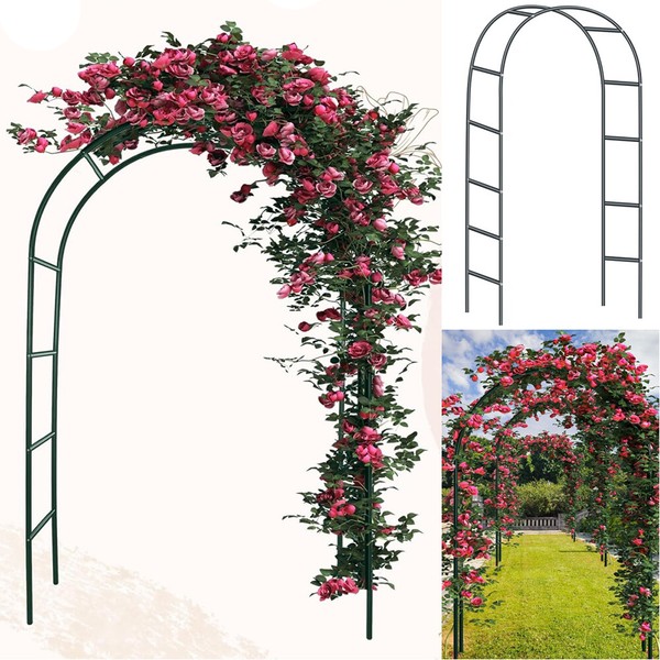 2×Rosenbogen Metall Breit Spalier Rankhilfe Rankgitter Gartenbogen Pergola-image