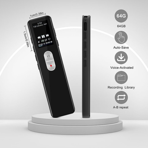 64GB Digital Voice Recorder Bluetooth 5.2 mini Voice Activated Recorder Black - Picture 7 of 17