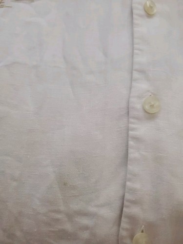 Tommy Bahama Shirt Men 2XL Short Sleeve Linen Button Down Embroidery Cream SPOTS - Picture 13 of 13