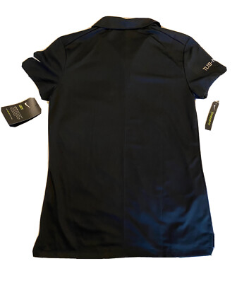 NEW 2019 NIKE WOMEN DRI FIT SHORTSLEEVES GOLF POLO BLACK/FLAT SILVER SMALL  Re$55