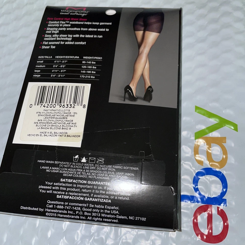 Pantimedias transparentes moldeadoras Maidenform Sweet Nothings XL TONIFICACIÓN NUDE 96332 Foto 2 de 3