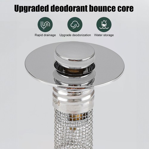 2 Pack New Bathroom Sink Stopper Hair Catcher, Bathroom Pop Up Sink Drain Filter - Picture 3 of 15