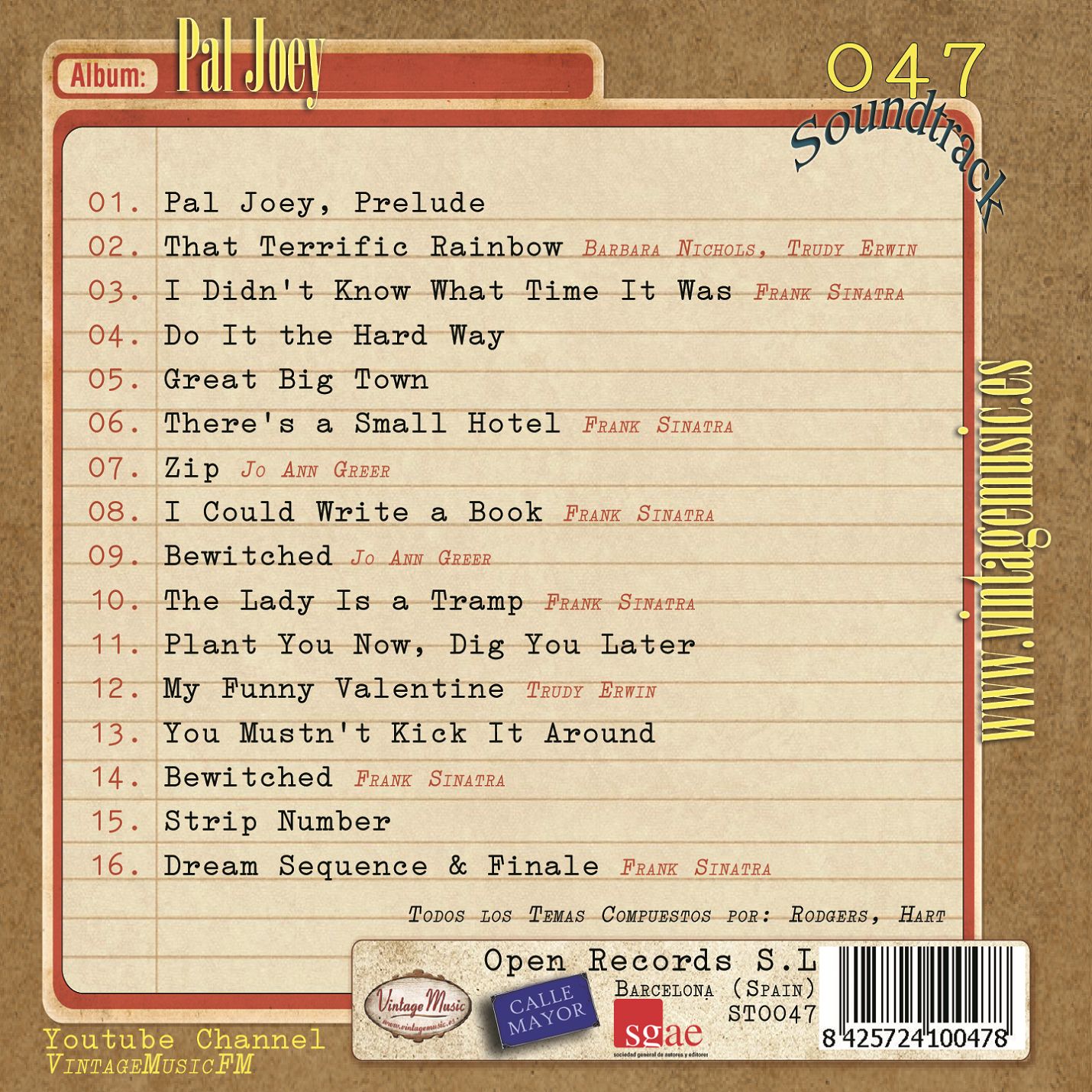 Pal Joey Soundtrack Cd 47 100 O S T Original 1957 Frank Sinatra Bewitched By Frank Sinatra Cd With Vintagemusicfm Ref