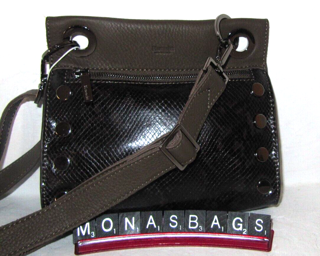 Borsa A Tracolla Hammitt Tony Small &ndash; Pelle Serpente Oliva, Con Custodia Originale, Nuova Con Etichette