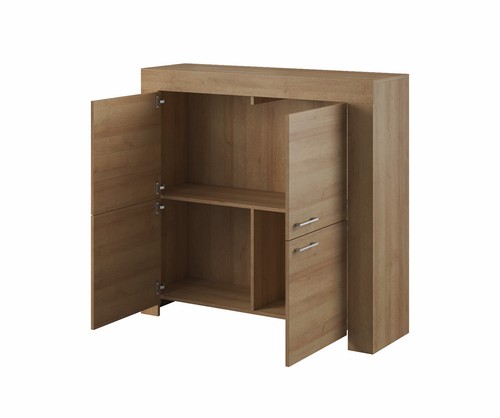 Oak Riviera Living Room Furniture Set SKY Sideboard, TVUnit, Display, Shelf 4Pcs - Picture 6 of 9