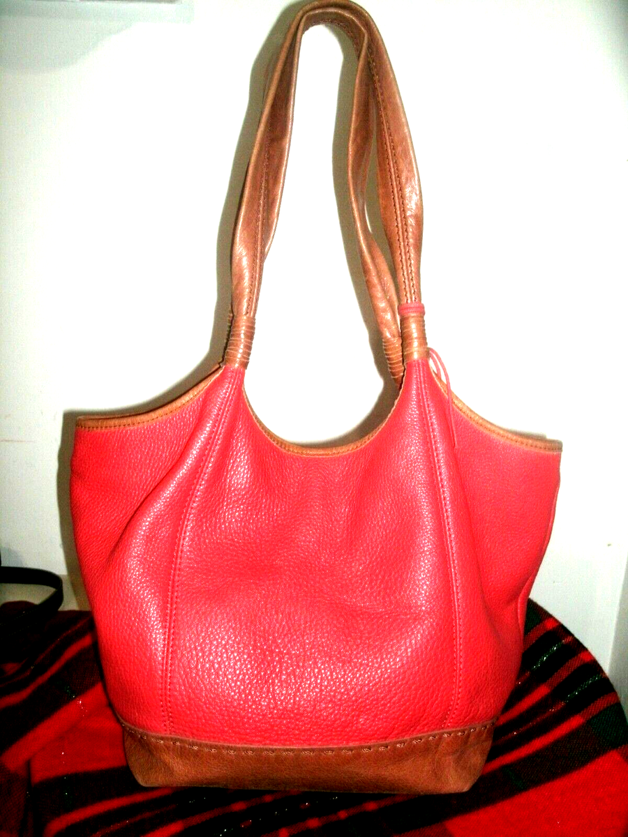 The Sak NWOT Lovely Large Coral Orange Pebbled Leather Hobo