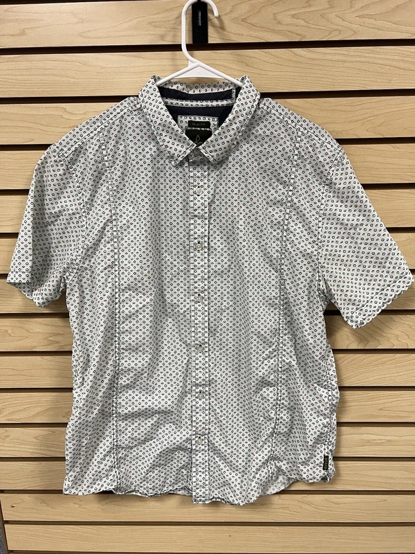prana slim fit organic cotton button down aztec pattern all over shirt