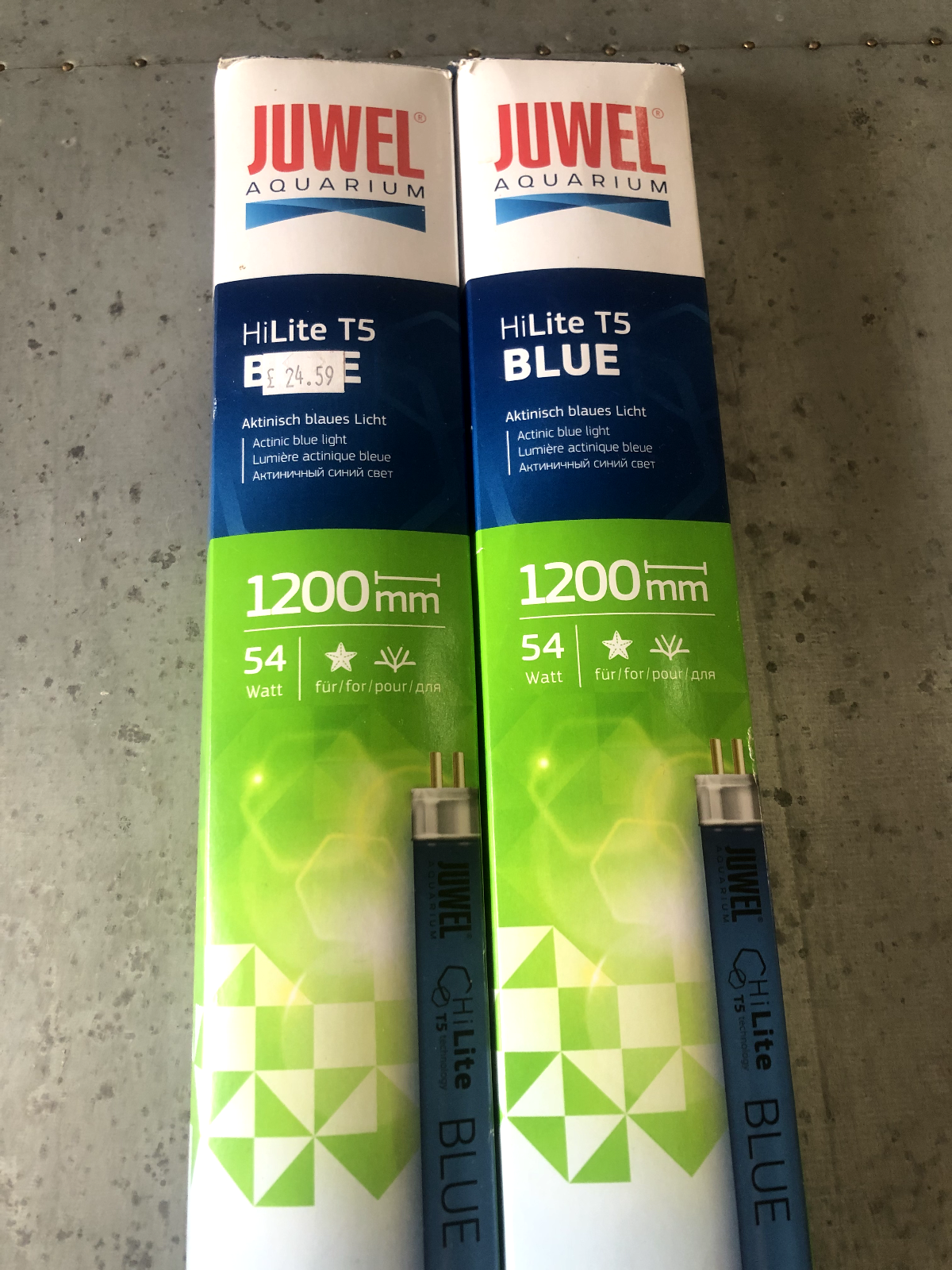 Juwel Aquarium Hi Lite T5 Blue 54w 1200mm Actinic Blue Light x 2