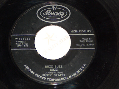 45 RPM Rusty Draper Ronzio, Blues When It Rains 1957 Mercury Vinyl 71221 sehr guter Zustand+