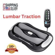 Electric Lumbar Traction Device Heat Therapy Vibrating Massage Stretcher Pain Re