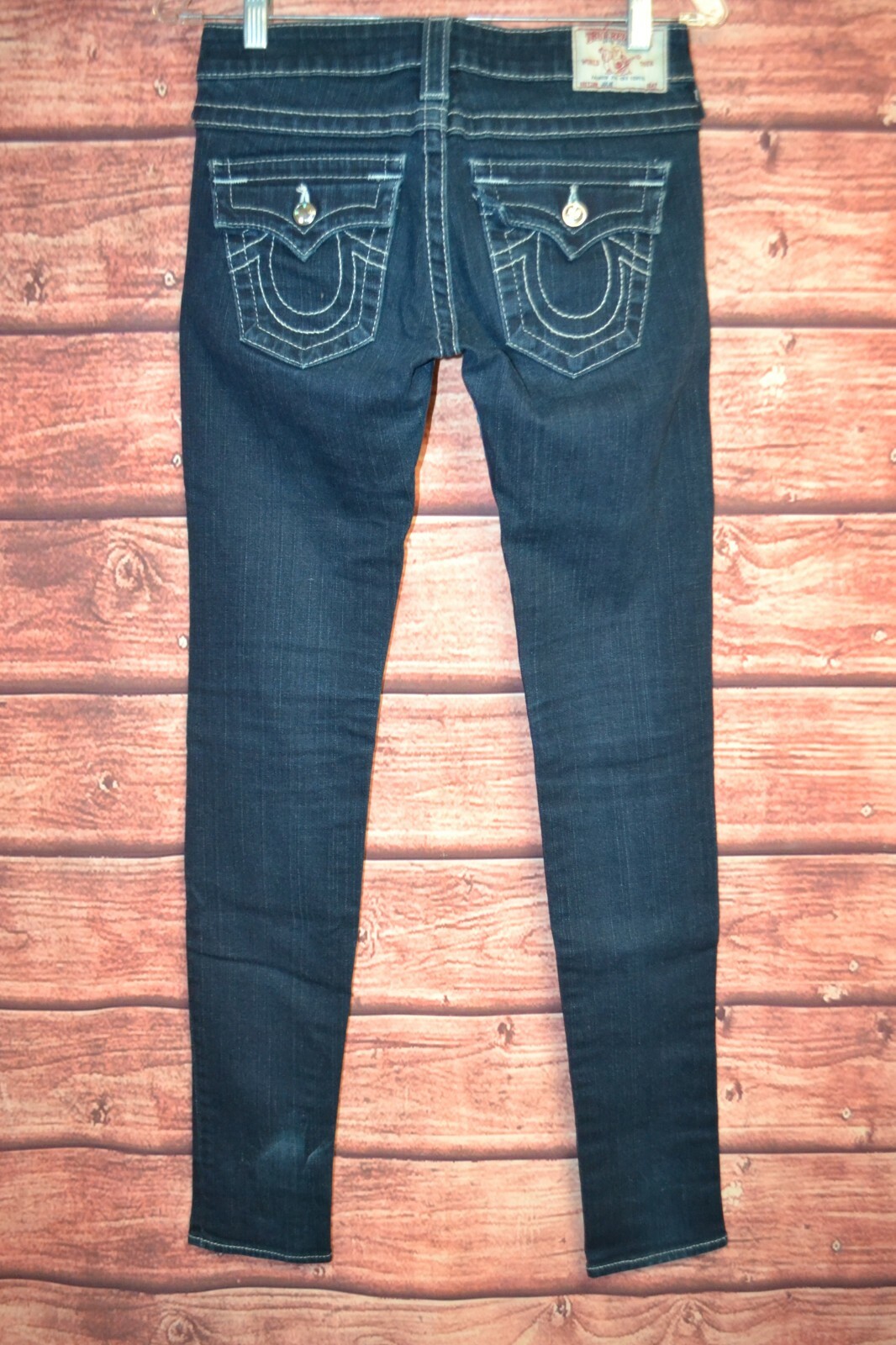 True Religion Women's Julie Slim Skinny Blue Denim Jeans Sz 26x33 thumbnail 6