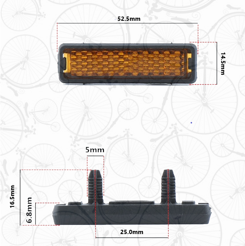 Bicycle Pedal Safety Reflector Set 4 Press on Reflectors New eBay