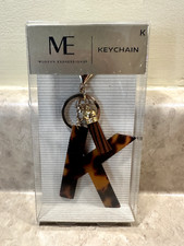 Modern Expressions Leopard Acrylic Monogram Letter K Keychain Tassel Pendant