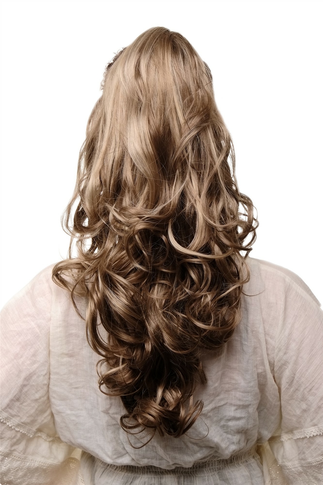 55cm Light Brown Wavy Braid Clip-in Hair Extension TYQ2169