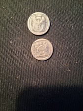 1990,2014 (2) South Africa 2 Rand Nickel Plated Copper Greater Kudu Actual Coins