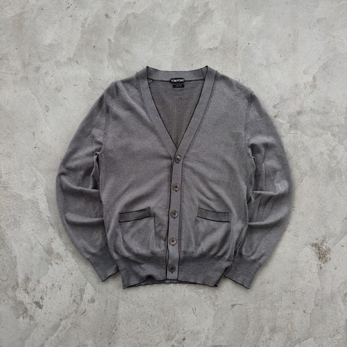 Tom Ford, Vintage Tom Ford Button Up Cardigan Silk Size 48 Gray