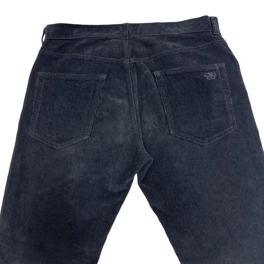 Pantalone in velluto a coste nero Bottega Veneta taglia 48 cotone bottoni mosca vestibilità dritta