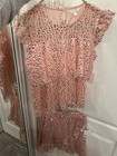 2-Piece LC LAUREN CONRAD Pink Sequin Blouse & Skirt, Sz Lrg, NWT: $44 & $50 — photo 1