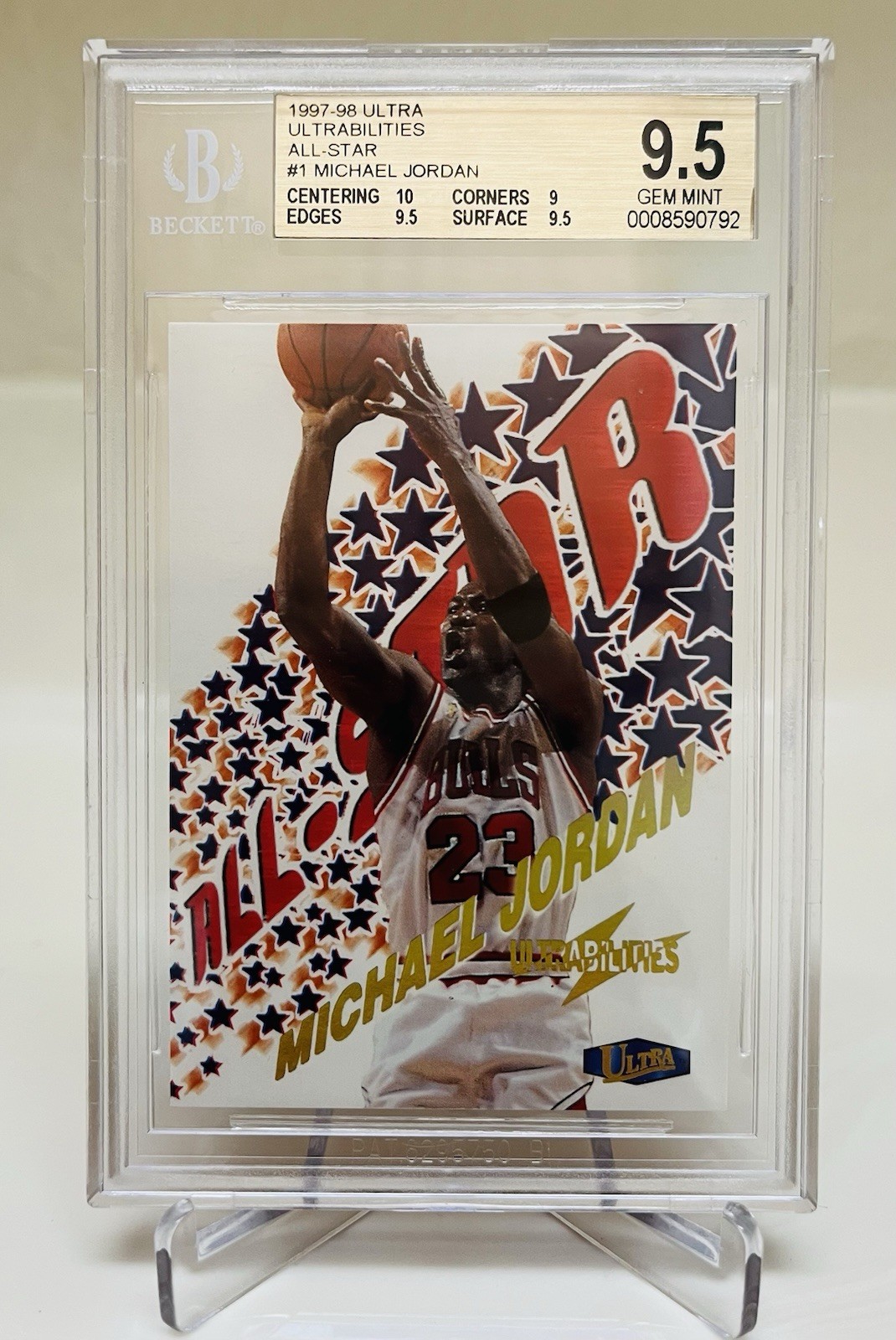 1997 Fleer Ultra Michael Jordan Ultrabilities All Star BGS 9.5 with 10 Gem Mint