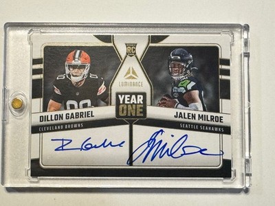 Gabriel & Milroe 2025 PANINI LUMINANCE YEAR ONE DUAL ON CARD AUTOGRAPH ROOKIE RC
