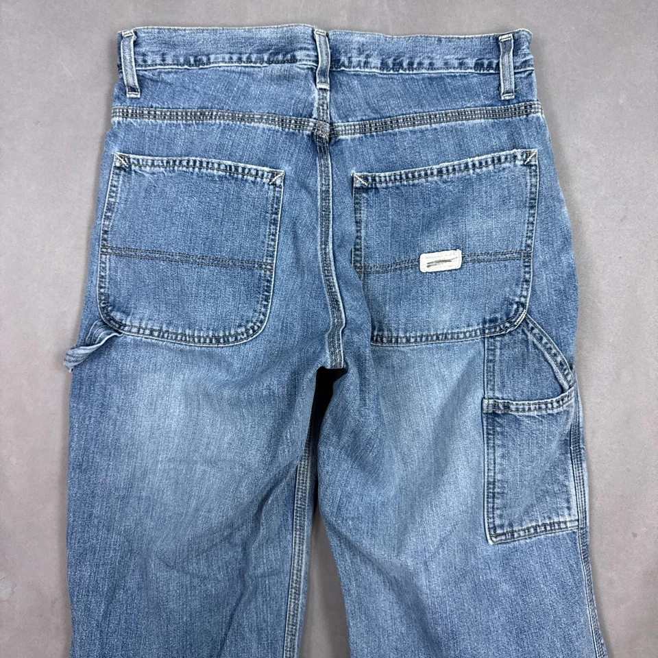 Vintage Gap Jeans Mens 32x30 Blue Carpenter Denim Pants Faded Workwear Washout - Image 4 of 4