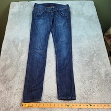 Hudson Jeans Straight Leg Women 26 Double Button Stretch Made in USA Dark Wash