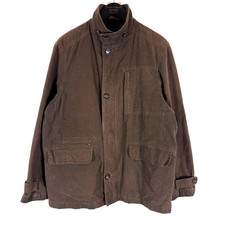 M&S Blue Harbour Jacket Mens Brown Heritage Moleskin Parka Utility Field Padded