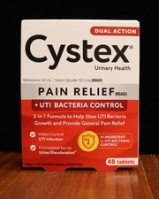Cystex Dual UTI Pain Relief Bacteria Control Urgency Urinating 48 Ct Exp 11/27