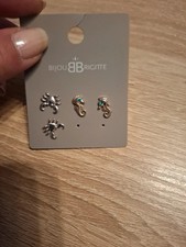2 Paar Kinder Ohrstecker Krebse u. Seepferdchen 925 Silber
