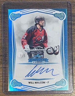 2025 Leaf NLL #BA-WMI Colorado Mammoth Will Malcom Platinum Autograph Alpha #1/5
