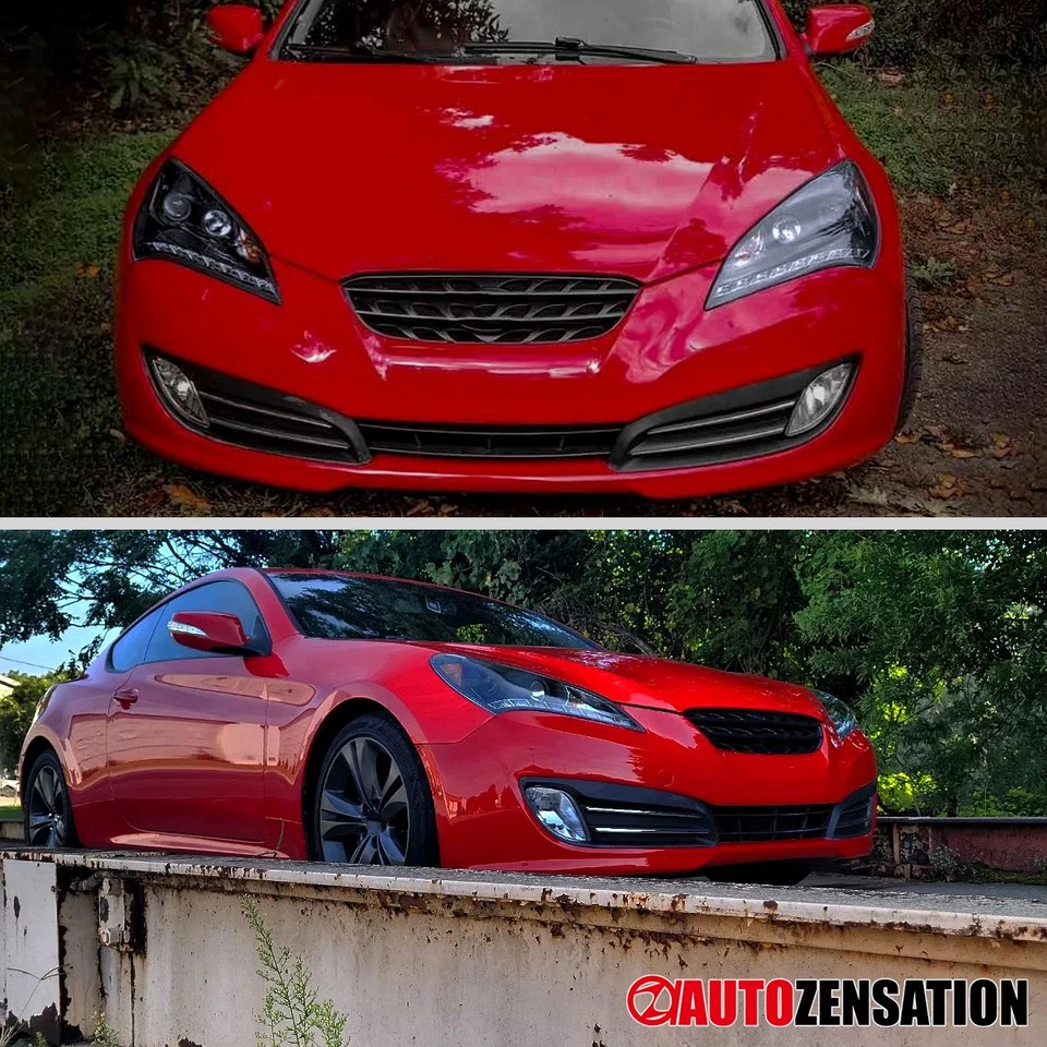 Fit 2010-2012 Hyundai Genesis Coupe Black Smoke LED Strip Projector Headlights Foto 3 de 4