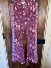 Billabong Multi Color Floral Flare Lightweight Beach Pants S/M EUC