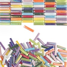 Iridescent Mosaic Tiles for Crafts,200G Assorted Colors Glass Mosaic Pieces Bulk