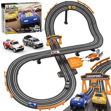 Slot Car Race Track Sets with 1:64 High-Speed Racing Cars, Small, Berry