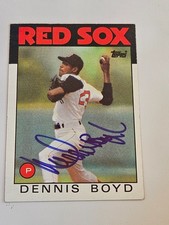 1986 Topps DENNIS BOYD Red Sox In-Person Signed  AUTO Autograph
