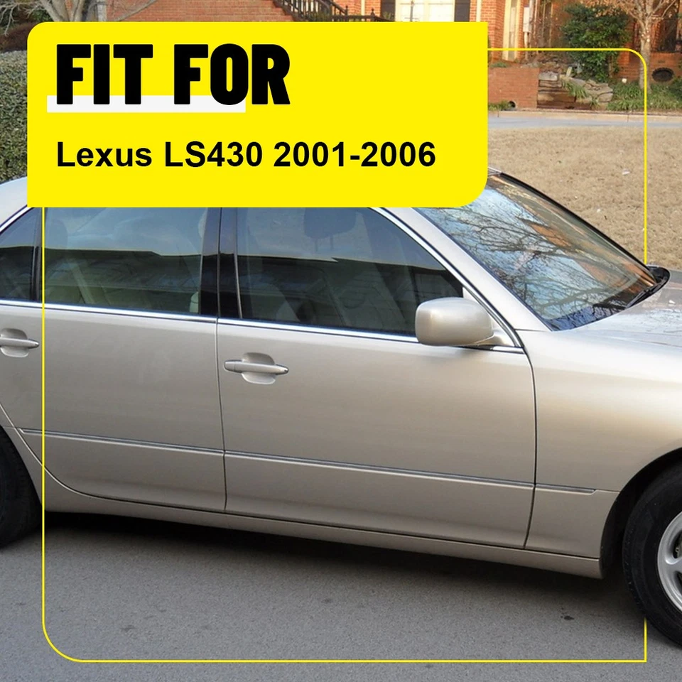 Juego de 6 molduras de pilar negro para Lexus LS430 2001-2006 cubierta de puerta poste de ventana 6-60x Foto 2 de 4