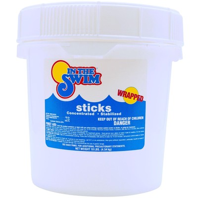 In The Swim 4 Inch Stabilized Chlorine Sticks - 98.6% Trichlor 10 Pounds