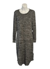 Banana Republic Long Sleeve Maxi Dress Black Gray Heathered Size Medium