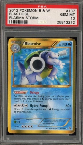 Pokemon Blastoise Plasma Storm Holo Secret Rare #137 PSA 10 Gem Mint