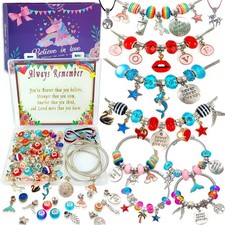 Charm Bracelet Kit for Kids - Unicorn Theme Gift for Girls Ages 5-12